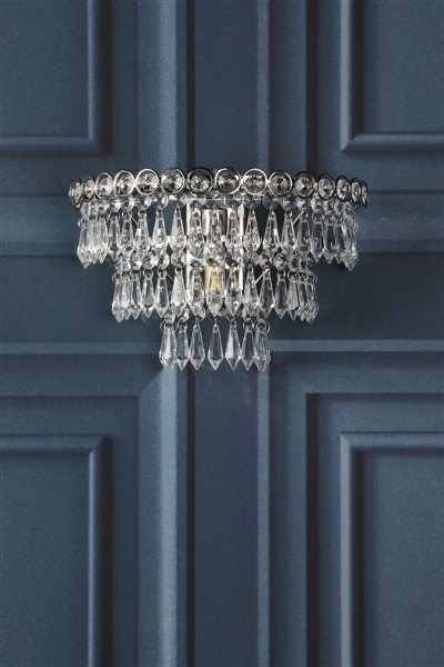 (image for) Laura Ashley Enid Wall Light Faceted Glass and Polished Nickel